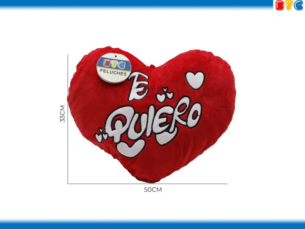 Corazón de peluche "Te quiero" 50 cm - Regalos para el Día de San Valentín