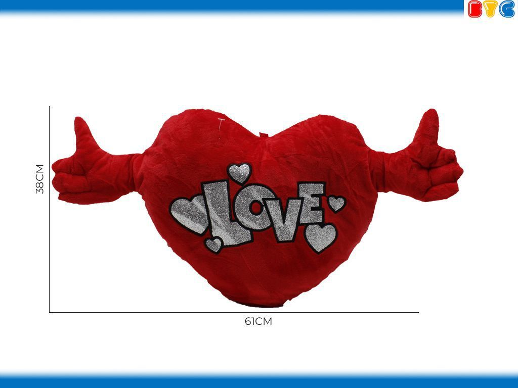 Cojín de peluche alado 61 cm - Regalo de San Valentín