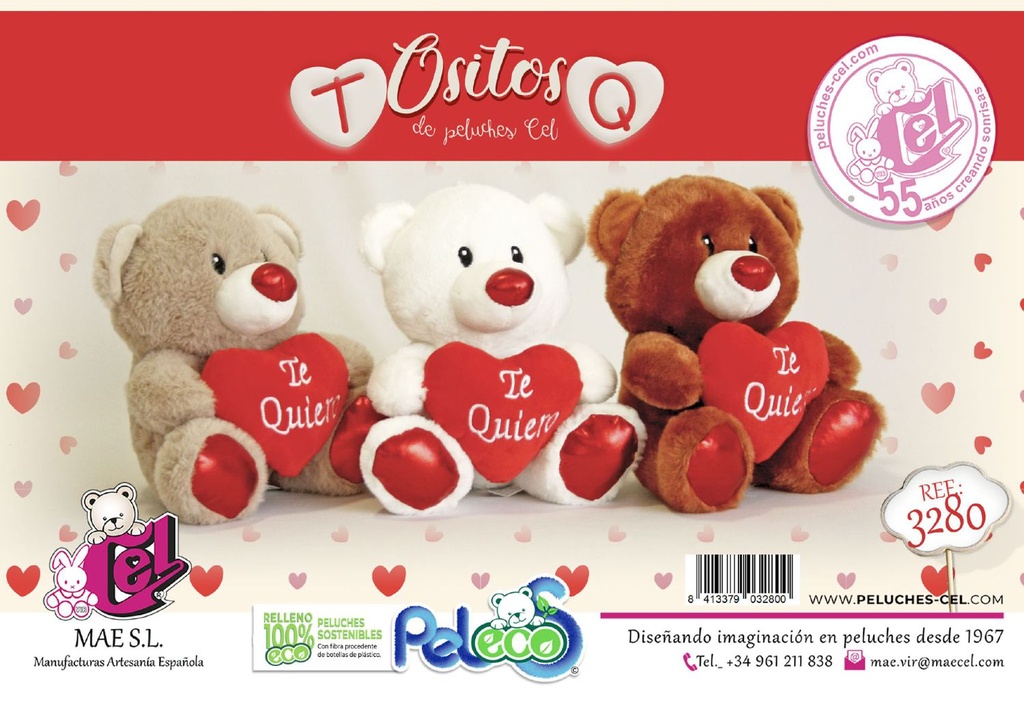 Juguetes de ositos de peluche 20 cm - Regalos para el Día de los Enamorados