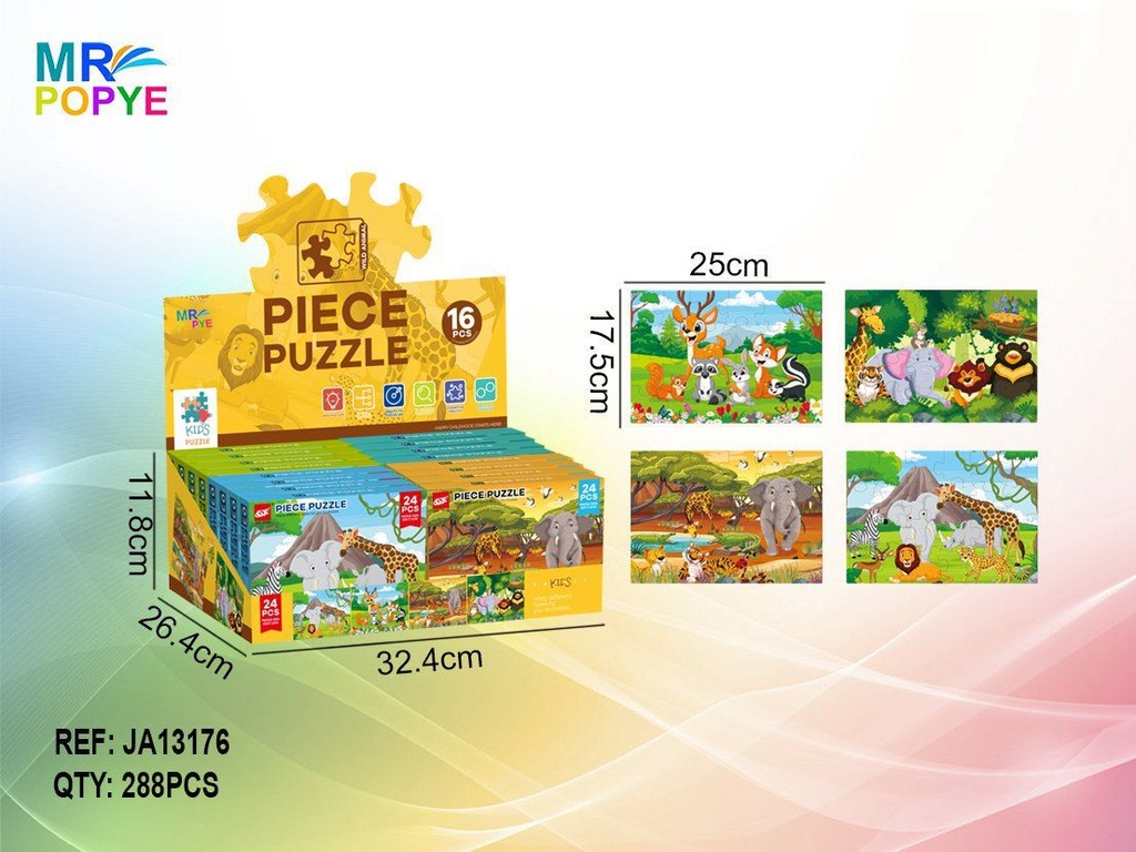 Puzzle de animales de la selva 24 piezas en caja