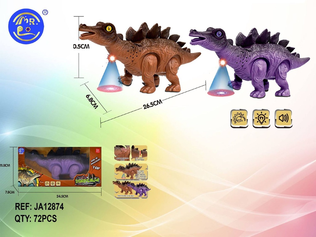 Dinosaurio con luz y sonido "Stegosaurus" - Juguetes electrónicos