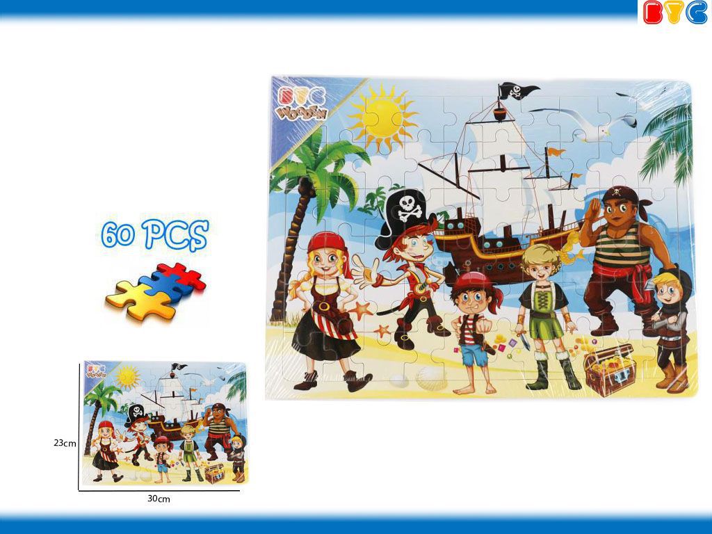 Puzzle de madera de piratas 60 piezas - Juegos de madera