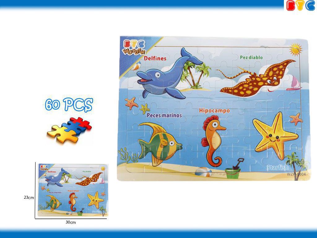 Puzzle de madera marino 60 PCS - Juguetes de madera