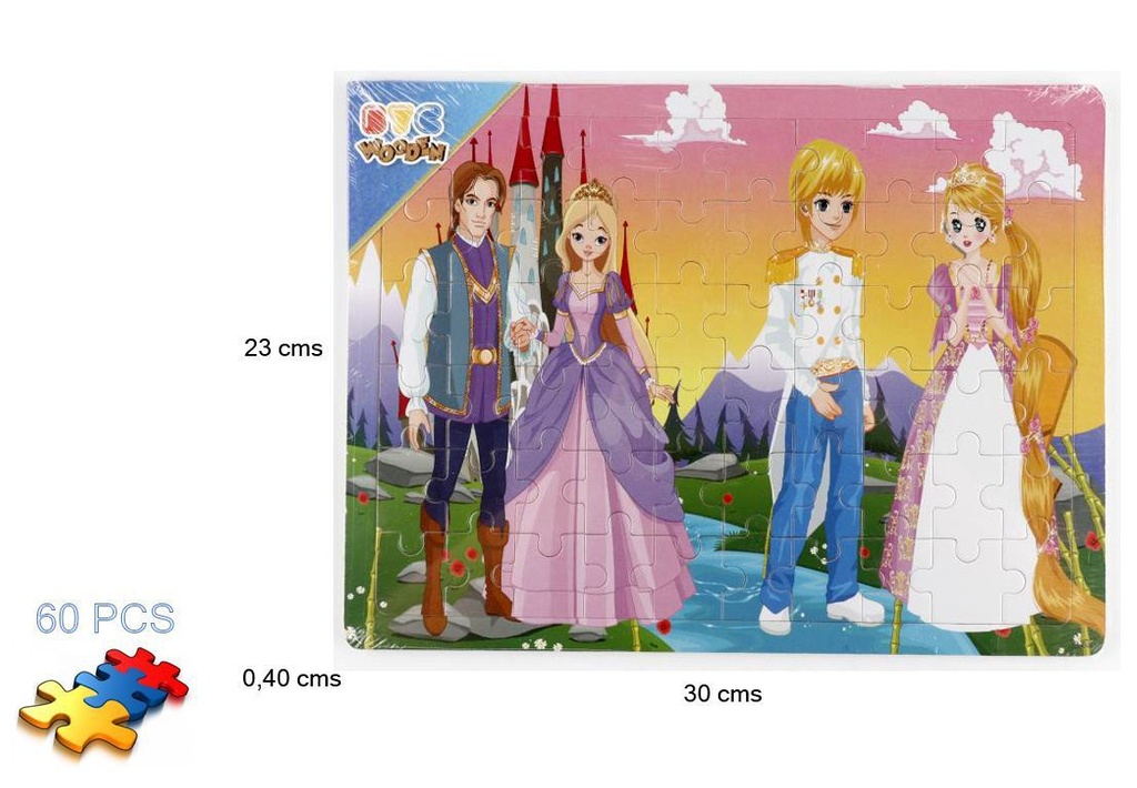 Puzzle de madera princesas 60 piezas - Juegos de madera