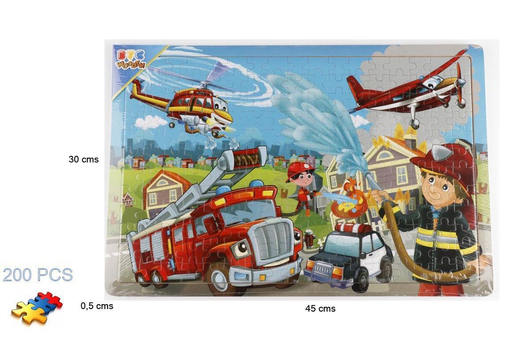 Puzzle de madera bomberos 200 piezas - Juguetes educativos