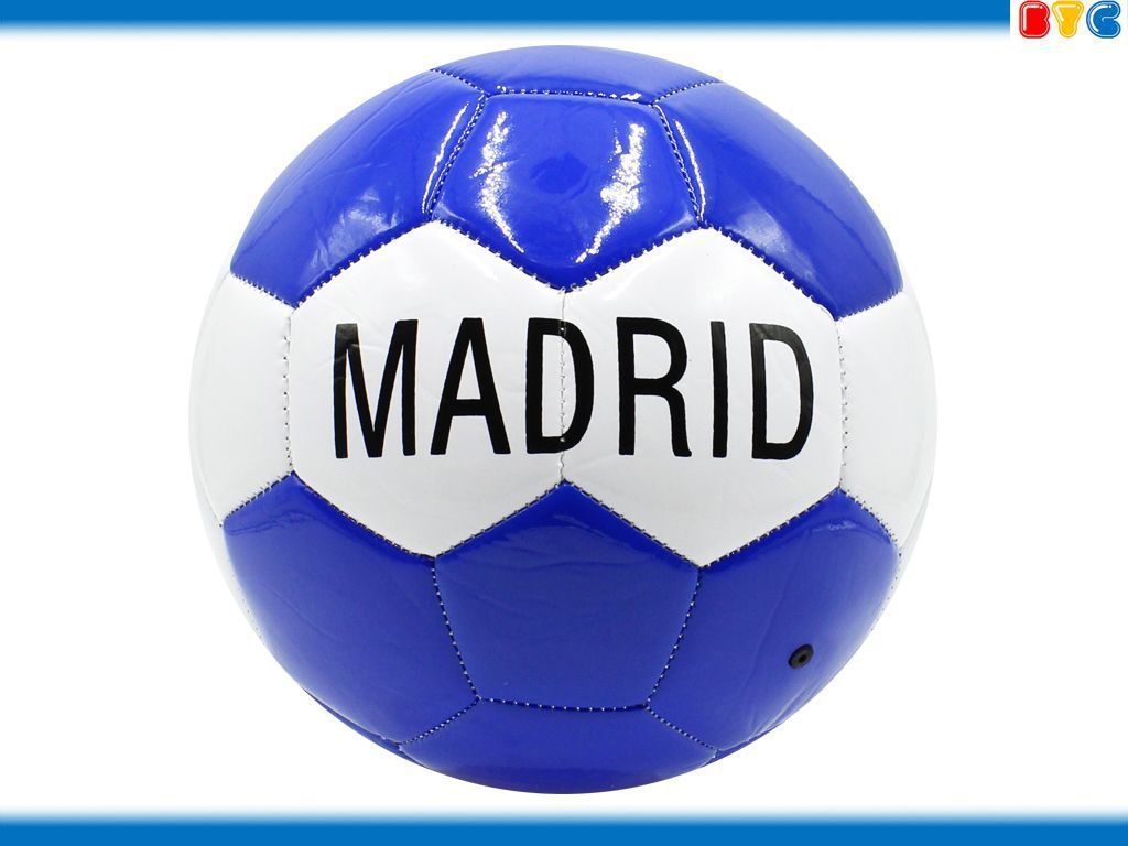 Balón de fútbol Madrid azul con cuadros blancos - Juguetes deportivos