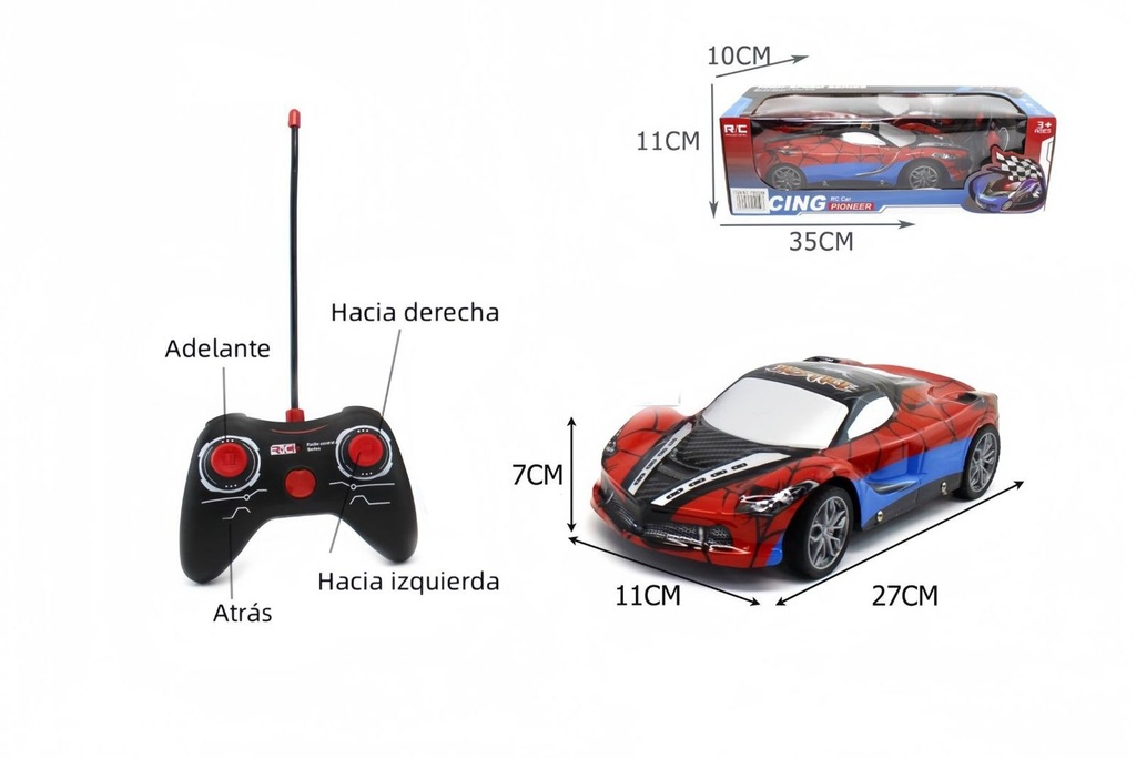 Coche RC 35X11X10 4 canales - Juguetes a control remoto