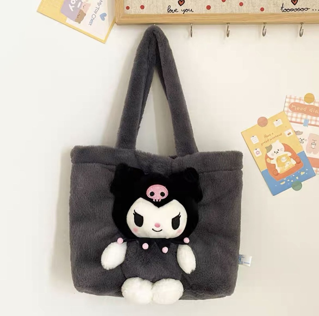 Gran bolsa de Kuromi negra - Peluches y juguetes