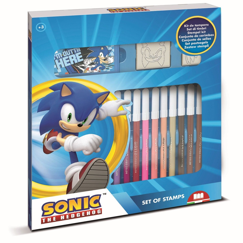 Juguete para niños - Set de rotuladores Sonic lavables (18) - Material escolar