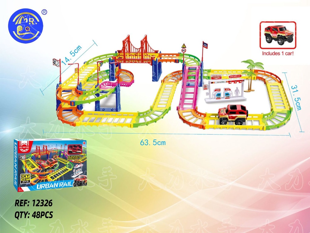 Juguete infantil - Trébol urbano de carriles eléctricos - Ciudades en miniatura