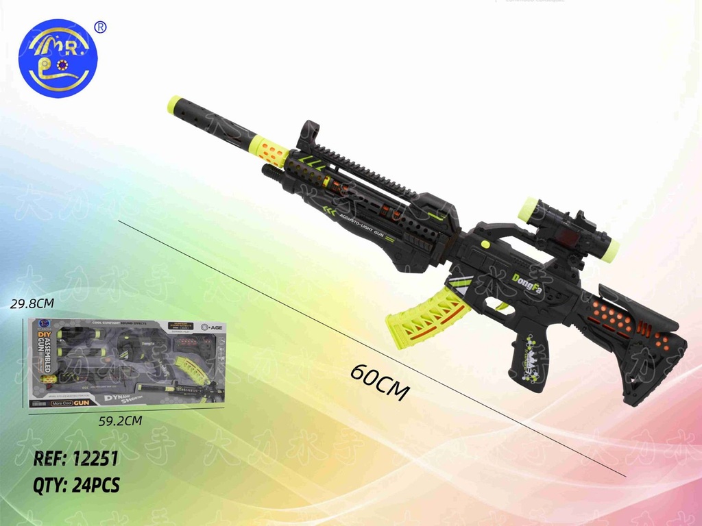 Pistola DIY con luz y sonido - Juguetes de construcción