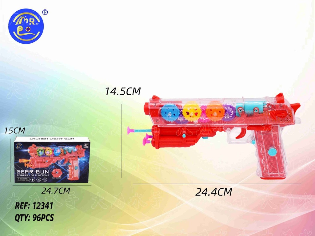 Juguete para niños - Pistola con luz y sonido, bláster vibrante transparente (96) - Pistolas