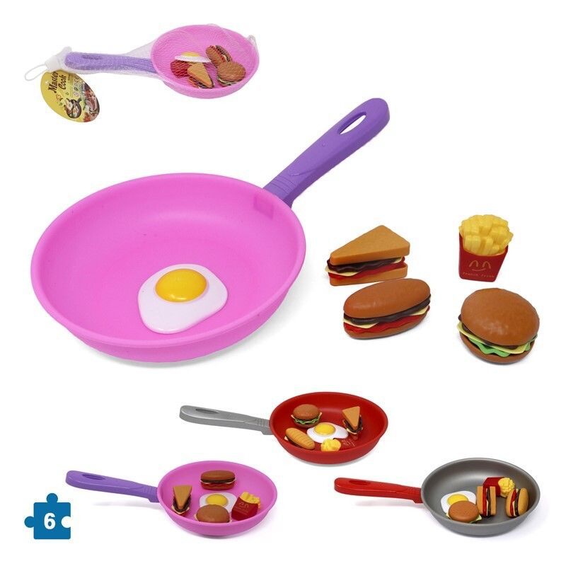 Juguete sartén con 6 piezas - Accesorios de cocina para niños