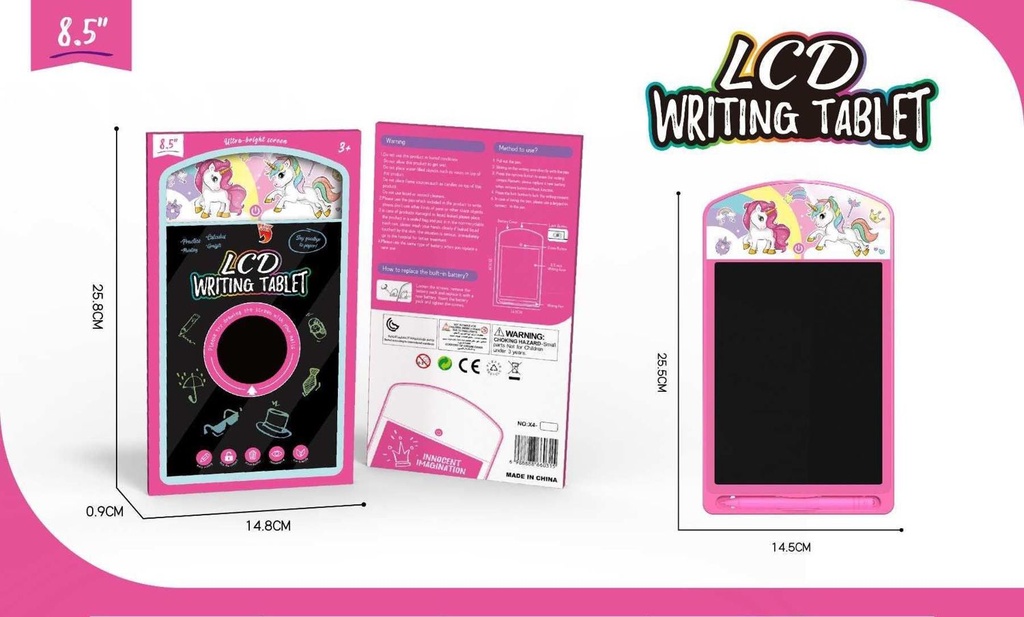 Tablero de escritura 3D Unicornio LCD - Juguetes educativos