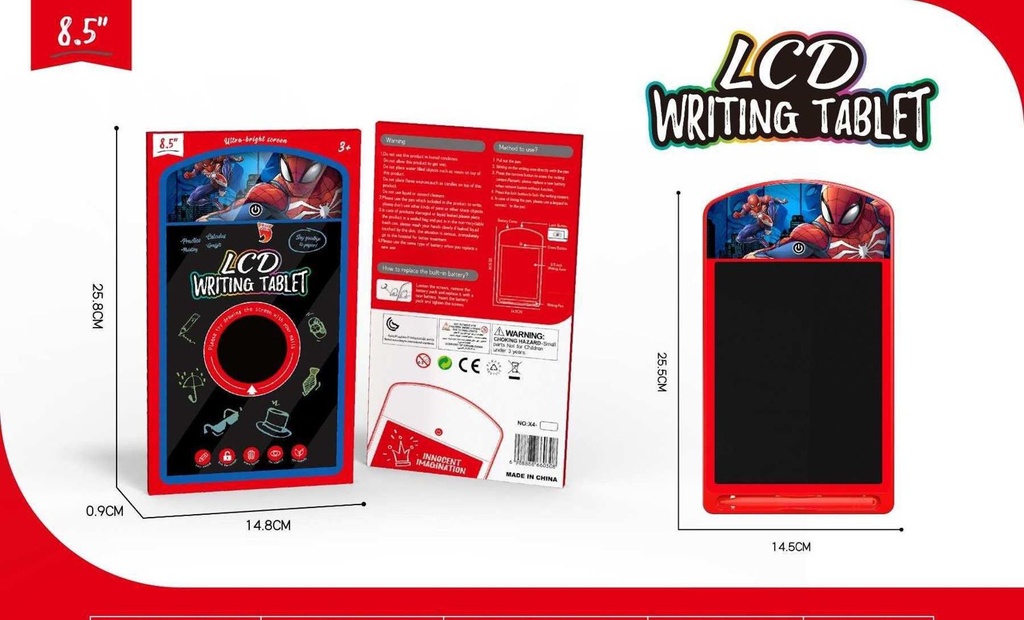 Tablero de escritura 3D Spiderman LCD - Juguetes educativos