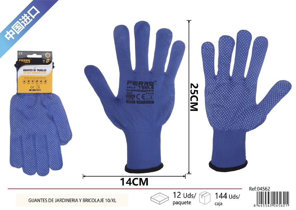 Guantes de jardinería y bricolaje 10/XL - Herramientas de ferretería