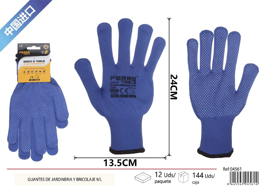 Guantes de jardinería y bricolaje 9/L - Herramientas de ferretería