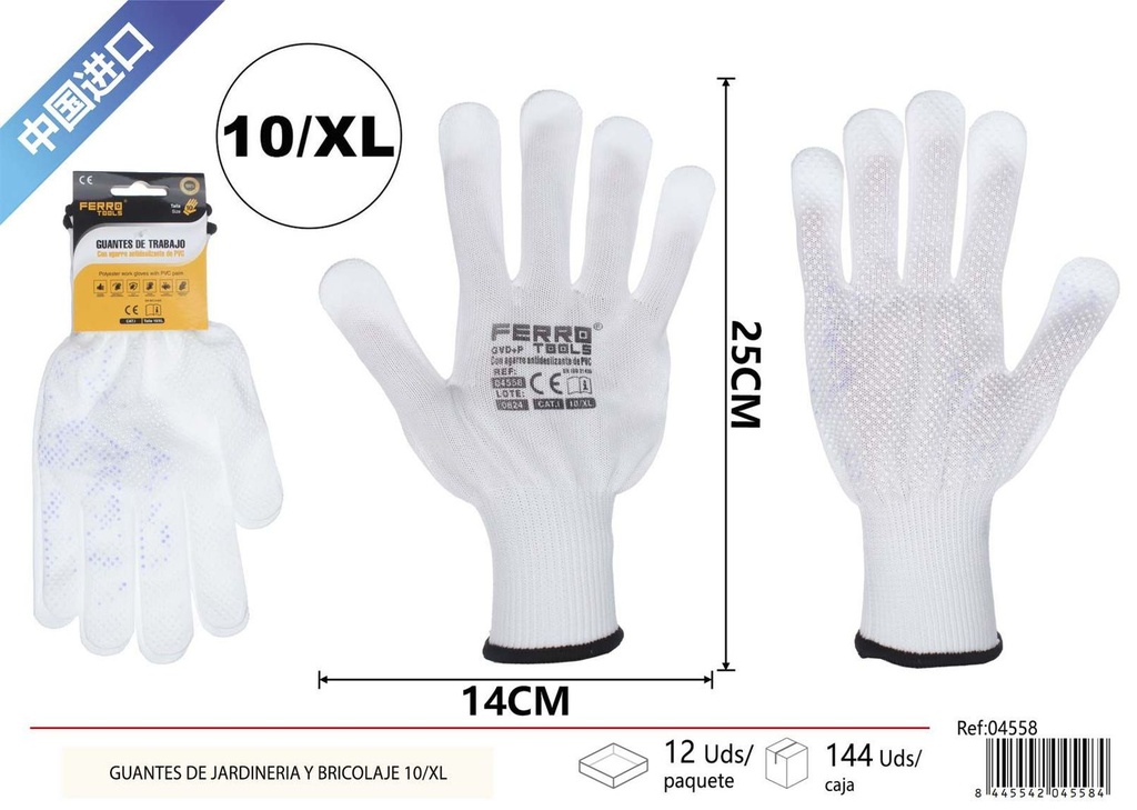 Guantes de jardinería y bricolaje 10/XL - Herramientas de ferretería