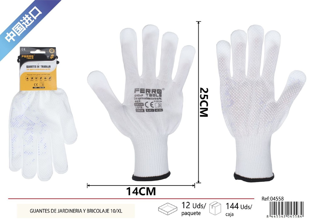 Guantes de jardinería y bricolaje 10/XL - Herramientas de ferretería