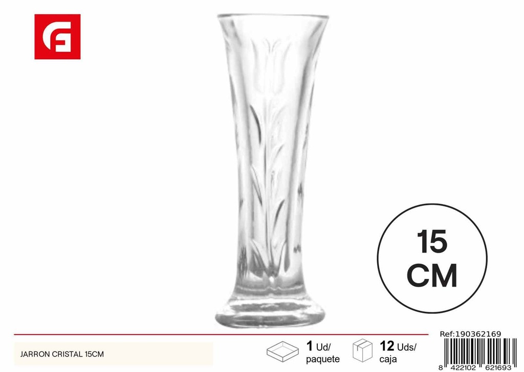 Jarrón de cristal de 15 cm - Decoración del hogar y floreros