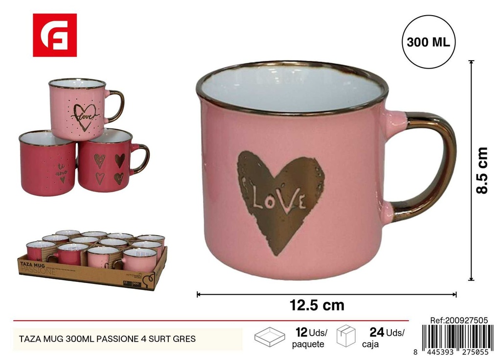 Taza mug de gres 300 ml surtidas - Cerámica y vajilla