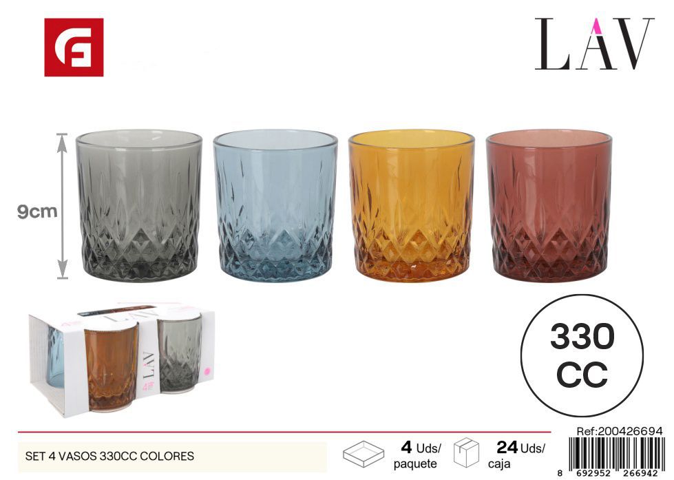 Vasos de cristal 330 cc surtidos - Cristalería y vasos