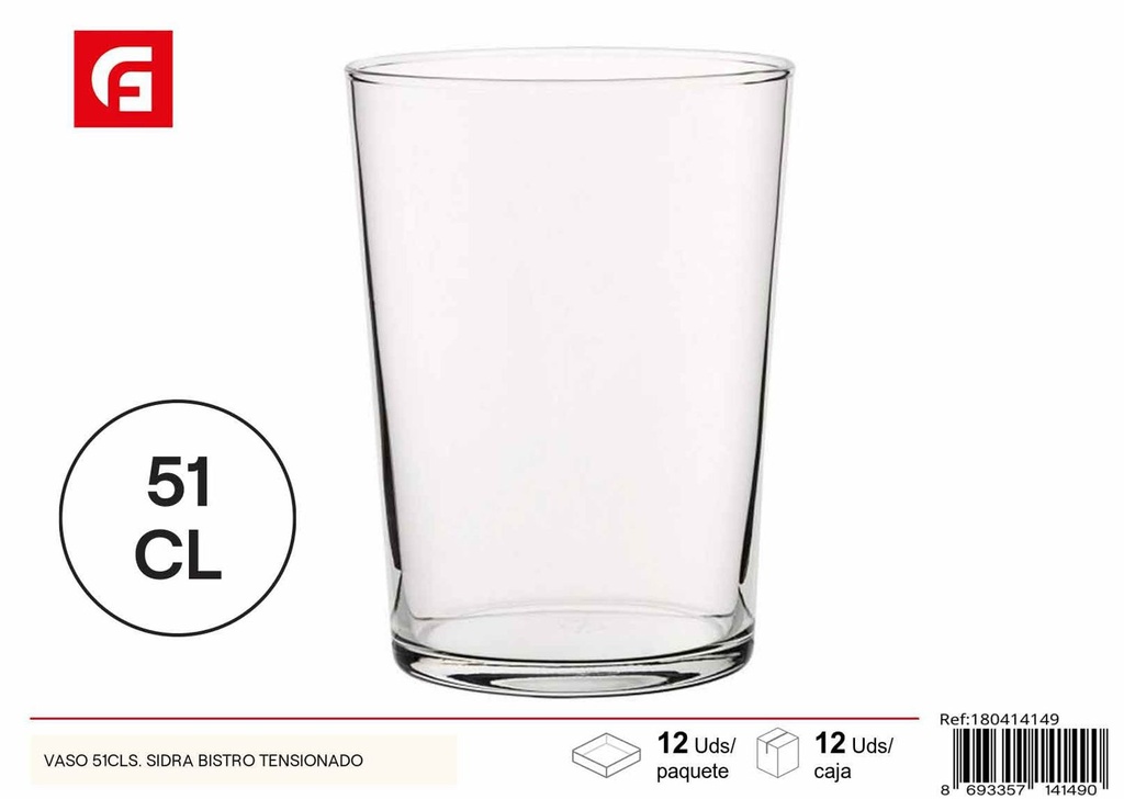 Vaso de sidra bistro tensionado 51 cl - Cristalería y vasos