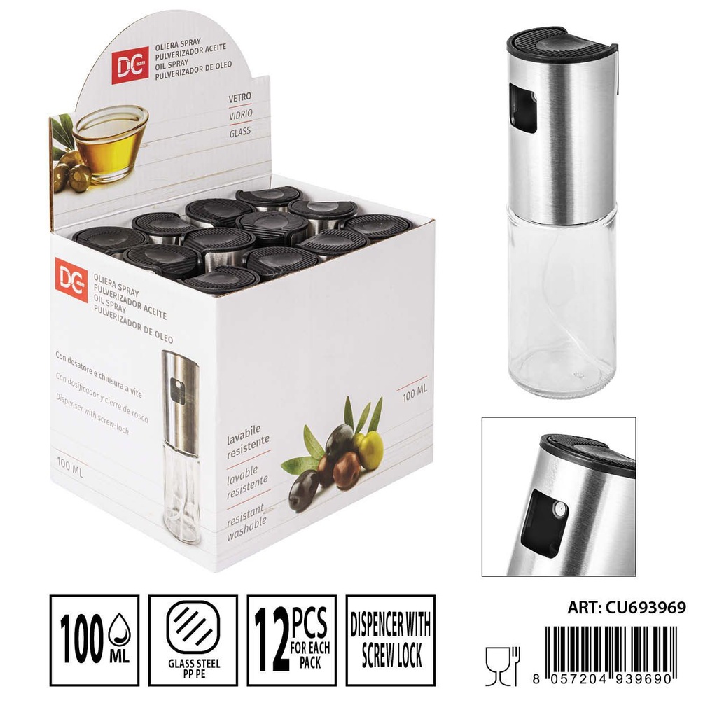 Pulverizador de aceite de vidrio 100 ml - Accesorios de cocina