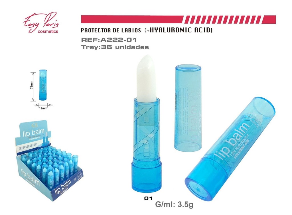 Protector labial con ácido hialurónico - Labial hidratante con propiedades especiales