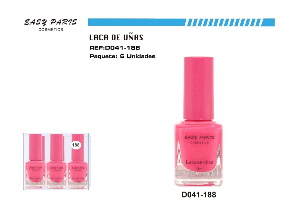 Laca de uñas Easy Paris 6/U - Esmalte de uñas brillante y duradero