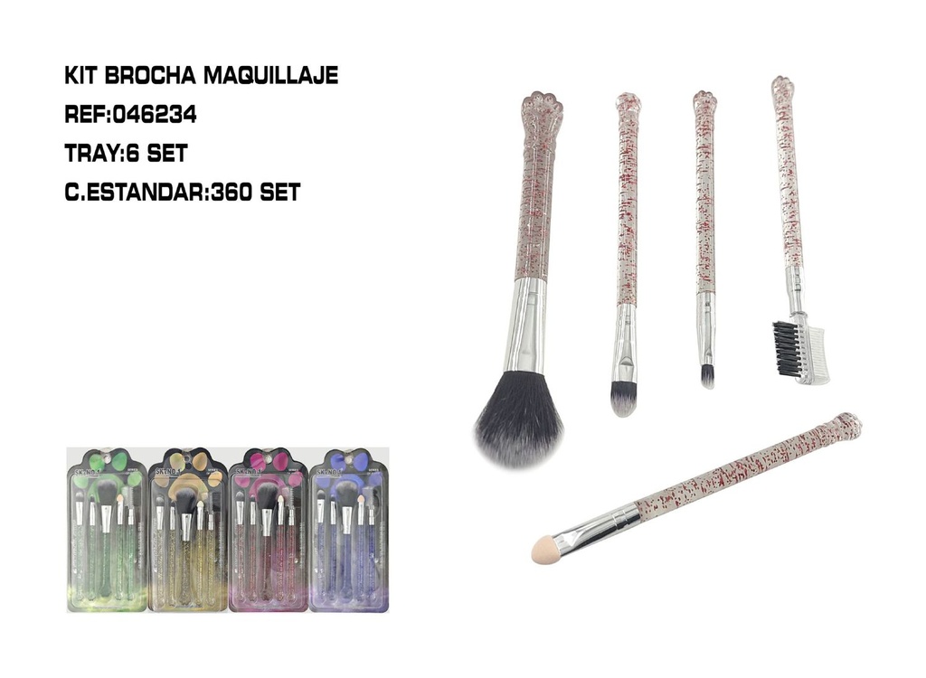 Set 5 pincel maquillaje 6/U - Pinceles de maquillaje