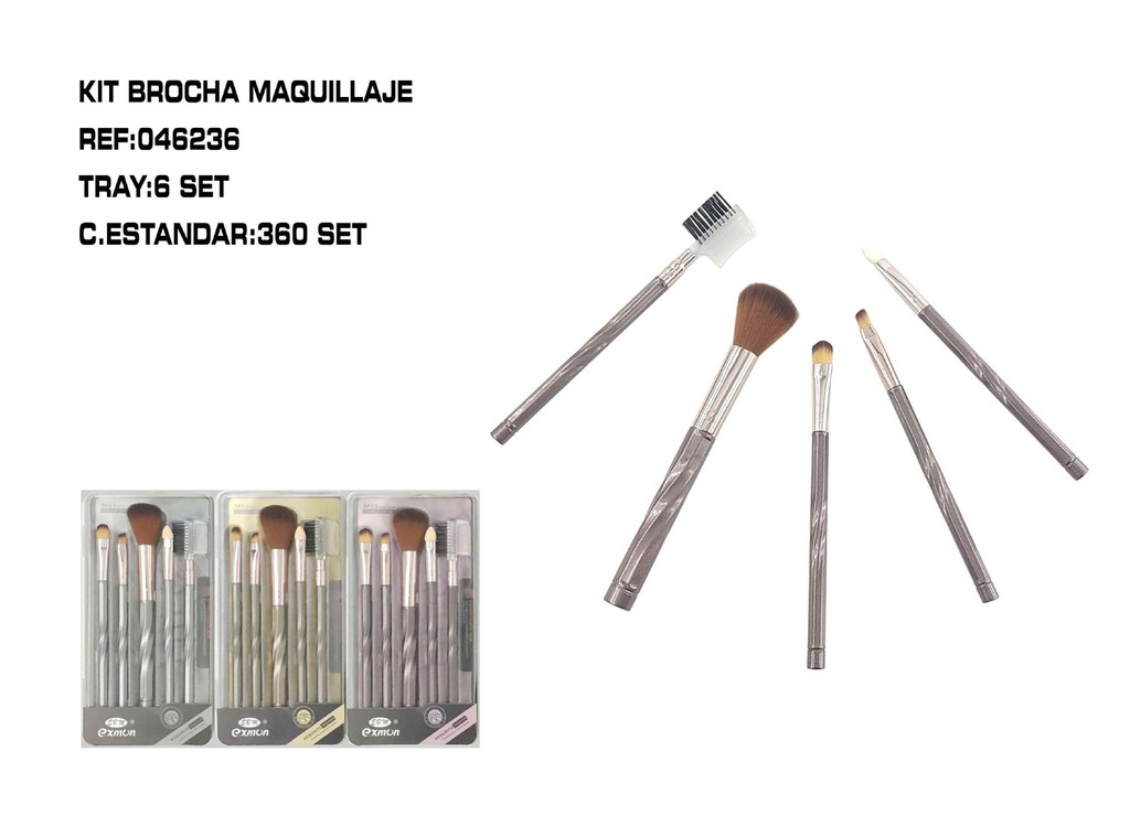 Set 5 pincel maquillaje 6/U - Pinceles de maquillaje