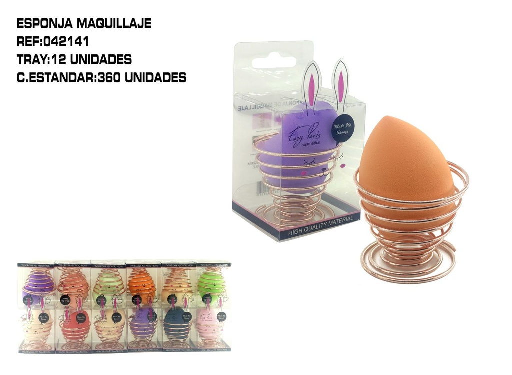 Esponja para maquillaje + soporte 12/U - Esponjas para el rostro