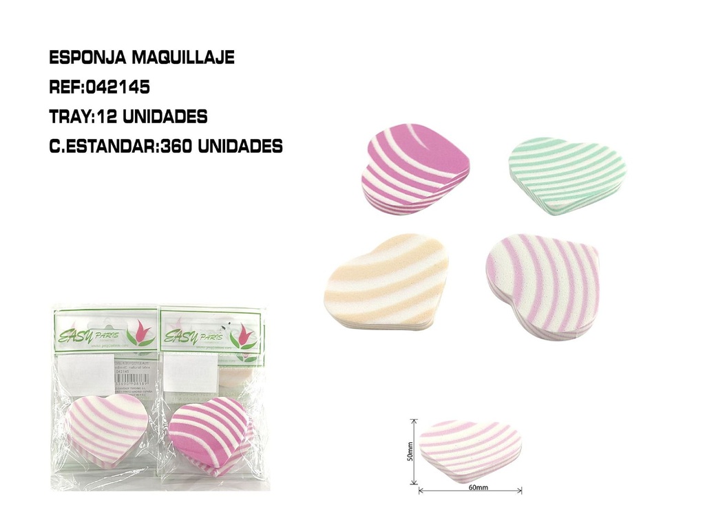Esponja de maquillaje de látex natural 12/U - Esponjas para el rostro