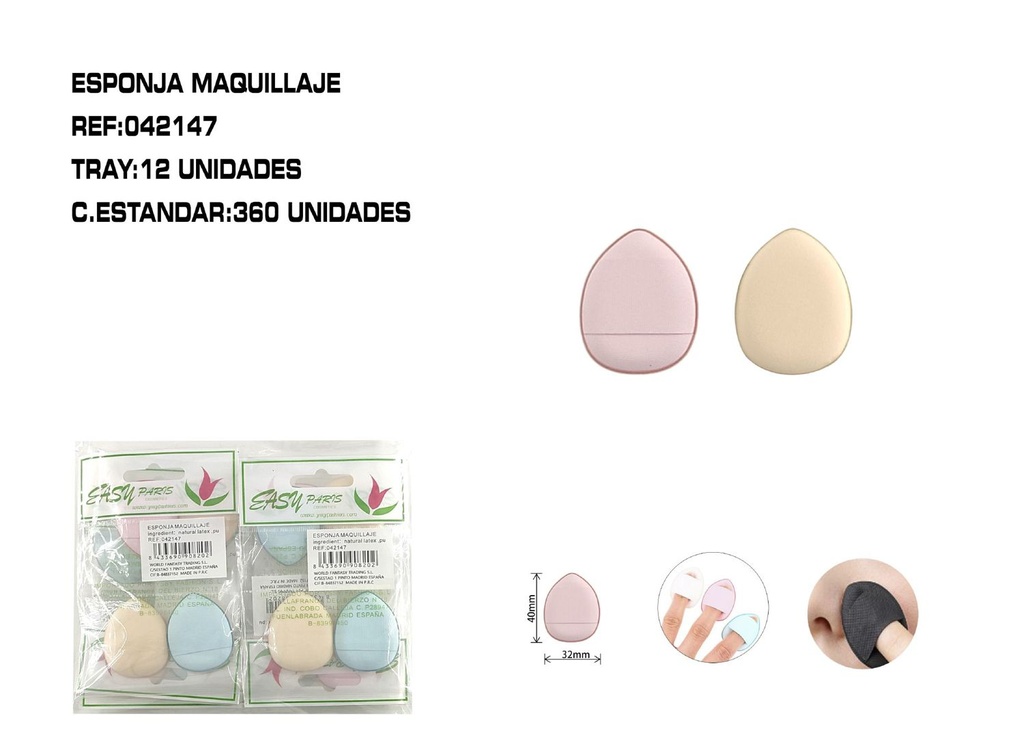 2 mini discos de maquillaje 12/U - Esponjas para el rostro