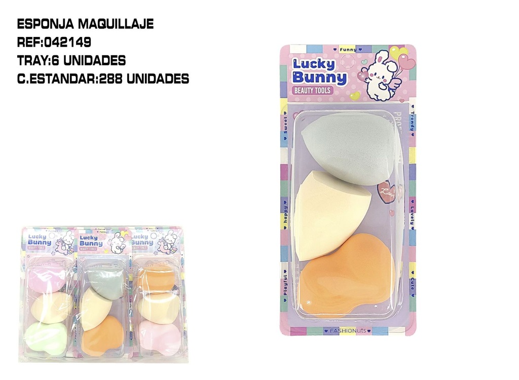 Set 3 esponjas de maquillaje 6/U - Esponjas para el rostro