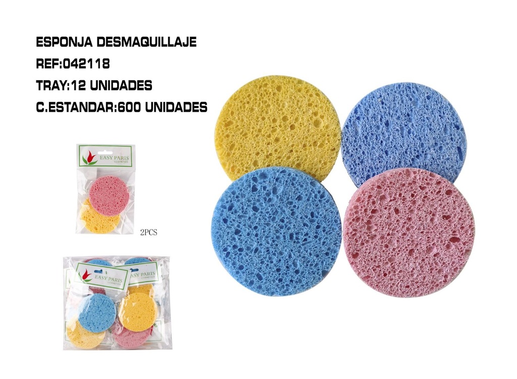 Esponja desmaquilladora 2p 12/U - Esponjas de limpieza