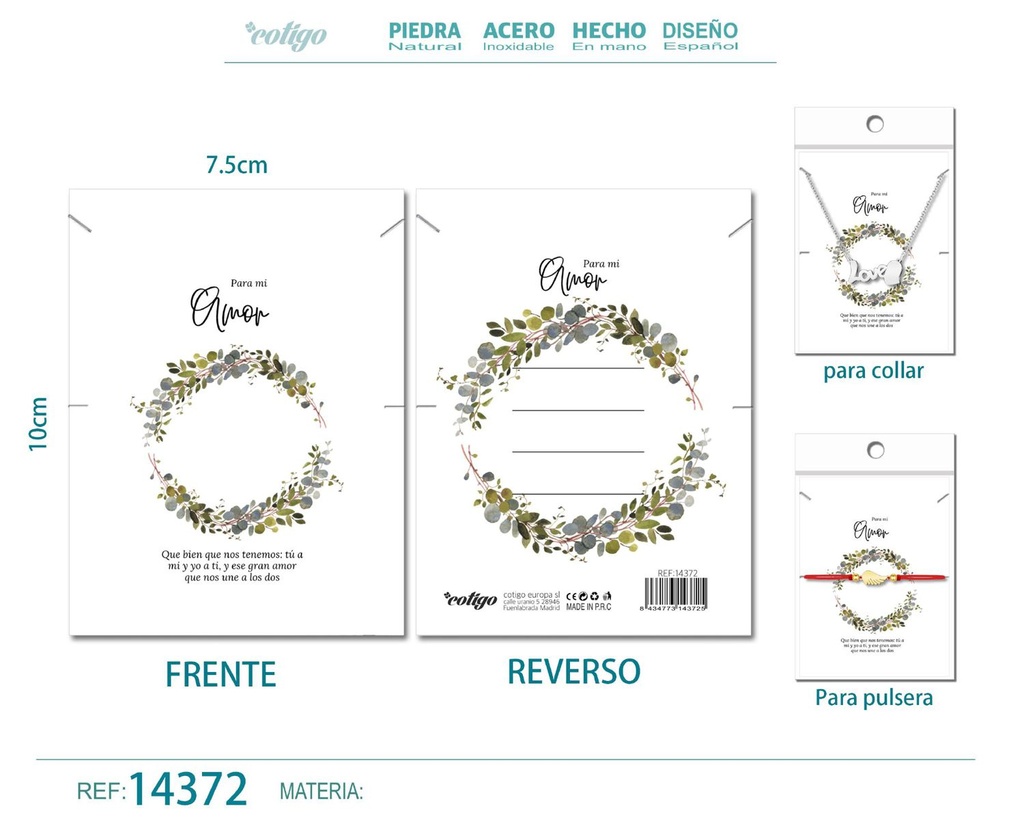 Tarjeta de felicitación para Amor - Tarjeta para joyas de regalo