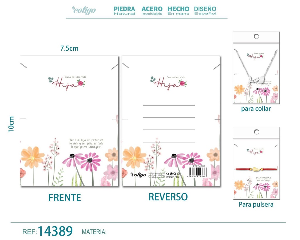 Tarjeta de felicitación para Hija - Tarjeta para joyas de regalo