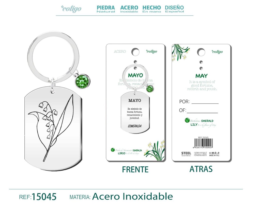 Llavero de Acero para Nacimiento de Mayo - Joyería personalizada para regalos