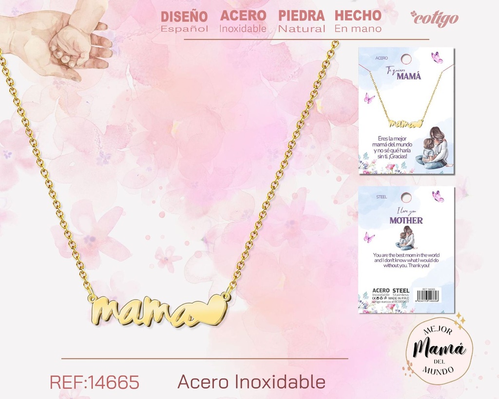 Collar dorado para mamá - Bisutería para regalos a mamá