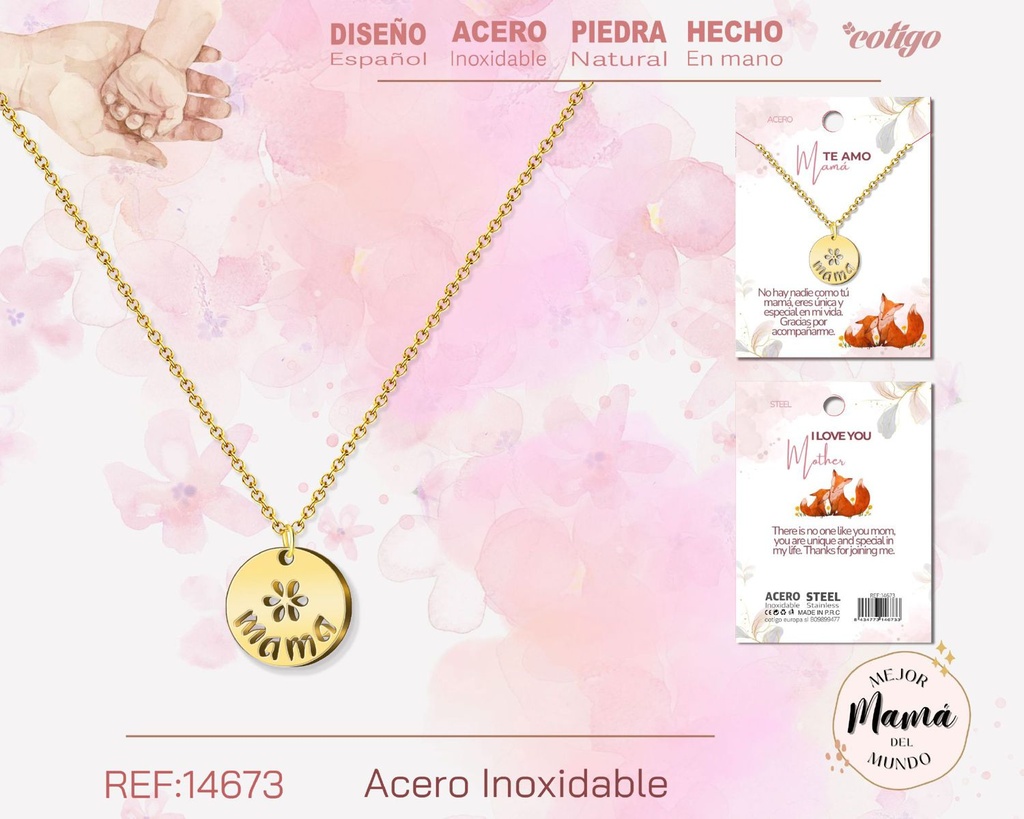 Collar dorado para mamá - Bisutería para regalos a mamá