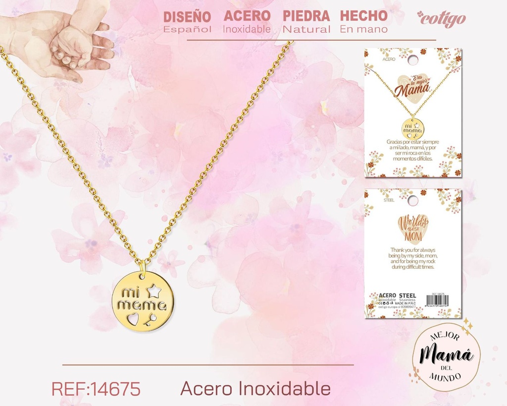 Collar dorado para mamá - Bisutería para regalos a mamá