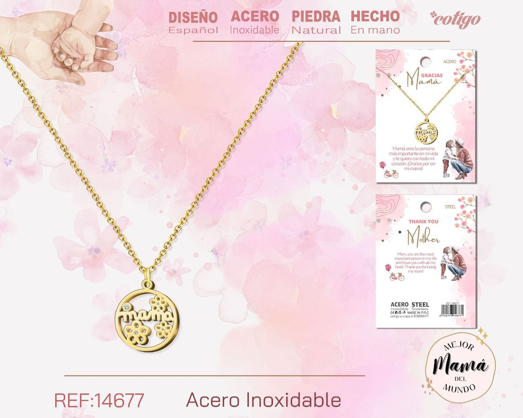 Collar dorado para mamá - Bisutería para regalos a mamá