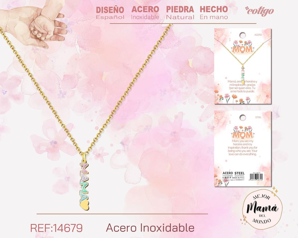 Collar dorado para mamá - Bisutería para regalos a mamá