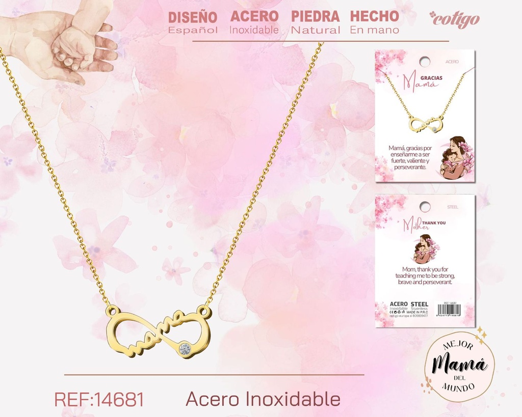 Collar dorado para mamá - Bisutería para regalos a mamá