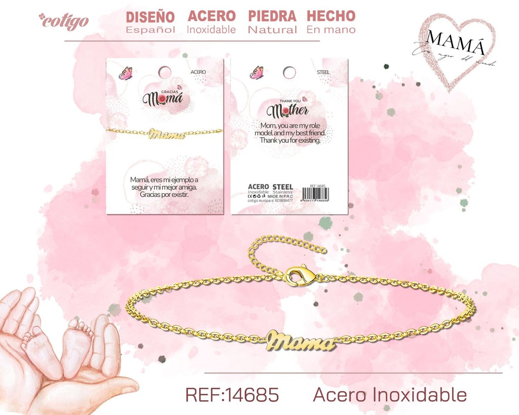 Pulsera dorada para mamá - Bisutería para regalos a mamá