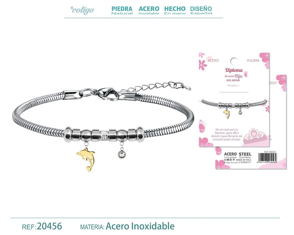 Pulsera de acero con diploma para Mejor Hija - Bisutería de reconocimiento