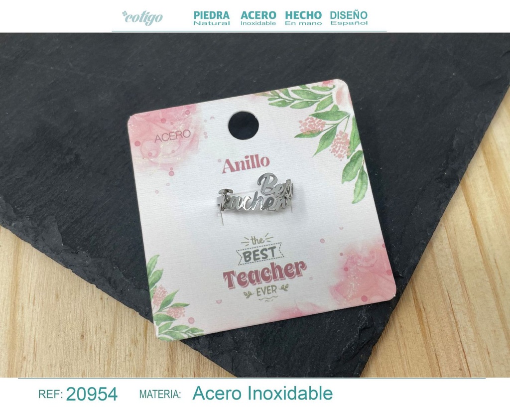 Anillo de acero plateado "para Hermana" - Joyas con significado