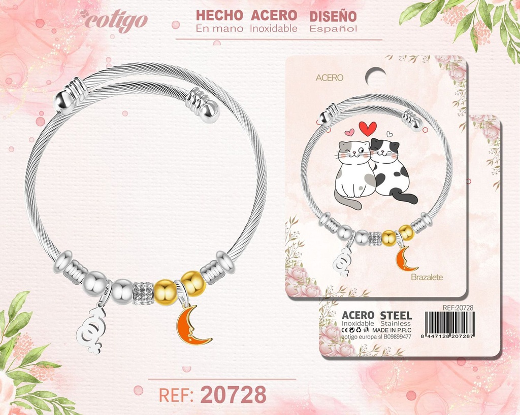 Brazalete de acero para amor - Joyería romántica y significativa